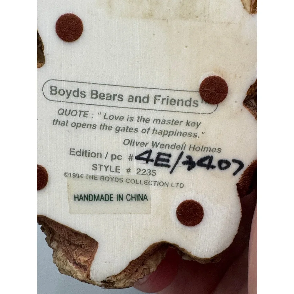 Boyds Bears & Friends Bailey The Wish List Figurine 2235 Vintage 1994 Boxed